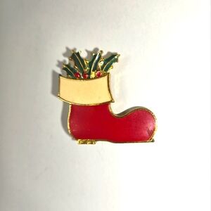 Vintage Metal & Enamel Christmas Pin